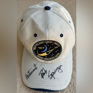 NASA Space Shuttle STS-127 Mission Patch Cameo Hat Autograph by Bob Springer